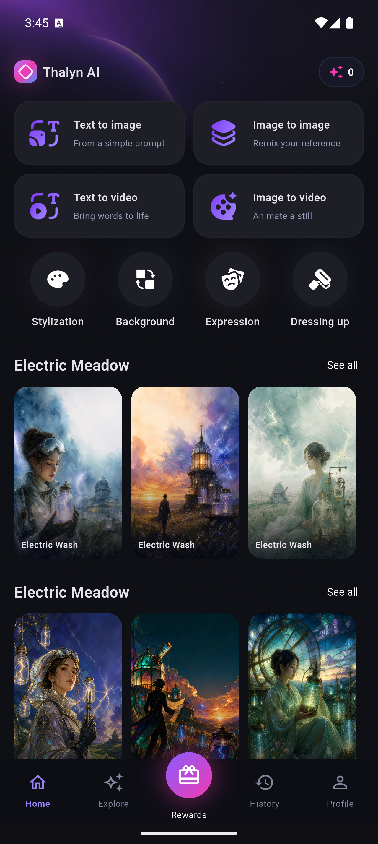 Thalyn AI home screen